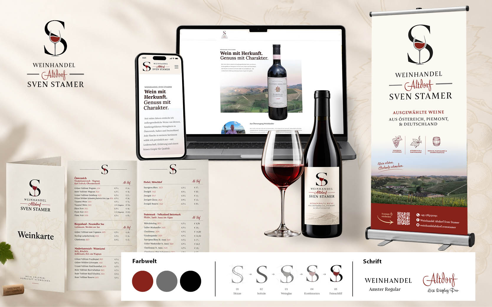 Corporate Design und Markenauftritt für Weinhandel Sven Stamer